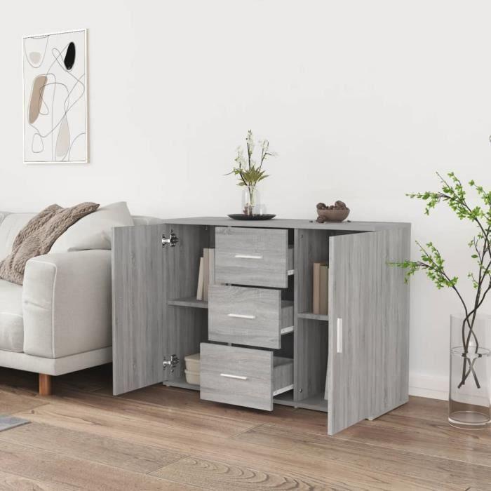 VidaXL Buffet Sonoma Grey 91x29.5x65 Cm Engineered Wood 823348