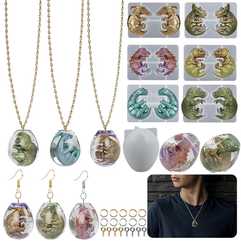 Jewelry Casting Molds,Silicone Pendant Resin Mold Dragon Egg Epoxy Resin Casting Mold for DIY Earrings Necklace Making