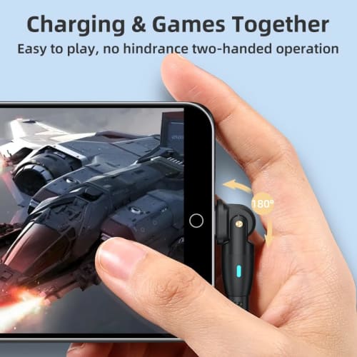 Micro USB Cable L Shape 180 Degree Rotation 2.4A Quick Charging & Data Transfer Made of Reinforced TPE USB Type A to Micro B Cable Micro Charging Cord