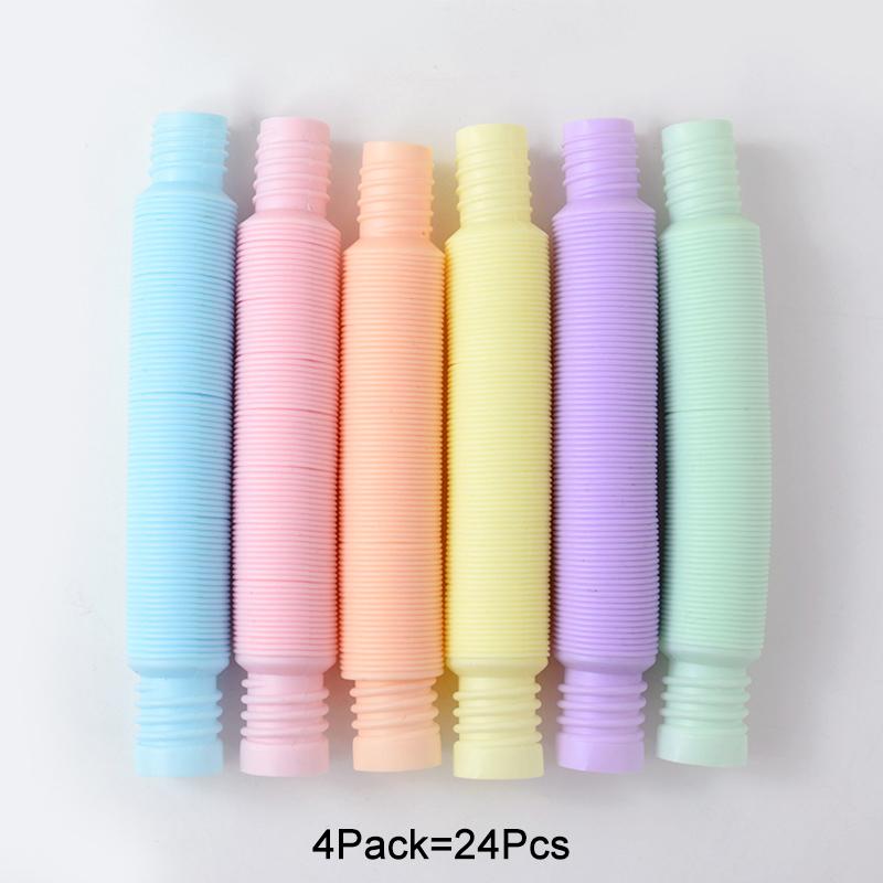 6-24Pcs Flexible Pop Tubes Fidget Sensory Toys Stress Relief Toddler Gift Kids Birthday Party Favors Pinata Goodie Bag Filler
