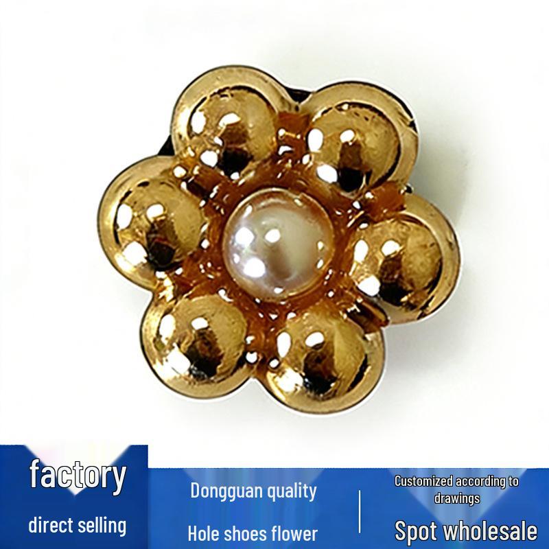 New Metal Pearl Flower Shoe Buckles and Decorations