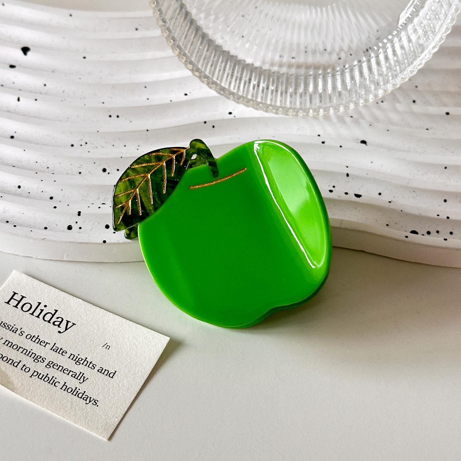 

Летние трендовые ацетатные заколки-крабы для волос в потрясающих фруктовых дизайнах для стильных причесок «пучок» Apple