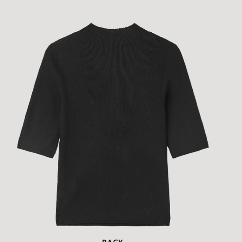 She Smiss Rib Mock Neck Half Knit Sskpop12060
