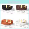Pu Fashion Womens Leather Waist Belt With Square Pin Buckle For Wear Business