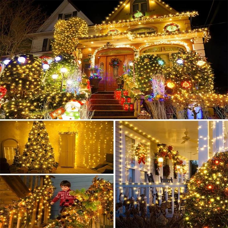 1000LED Fairy String Lights Christmas Garland Outdoor Decor Lights Waterproof with Remote for Tree Street Wedding Party