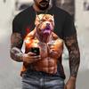 3D Pitbull T-Shirt Druck Unisex Rundhals Kurzarm Streetwear Hohe Qualität T-Shirt Groß Sommer Personalisierte Kleidung