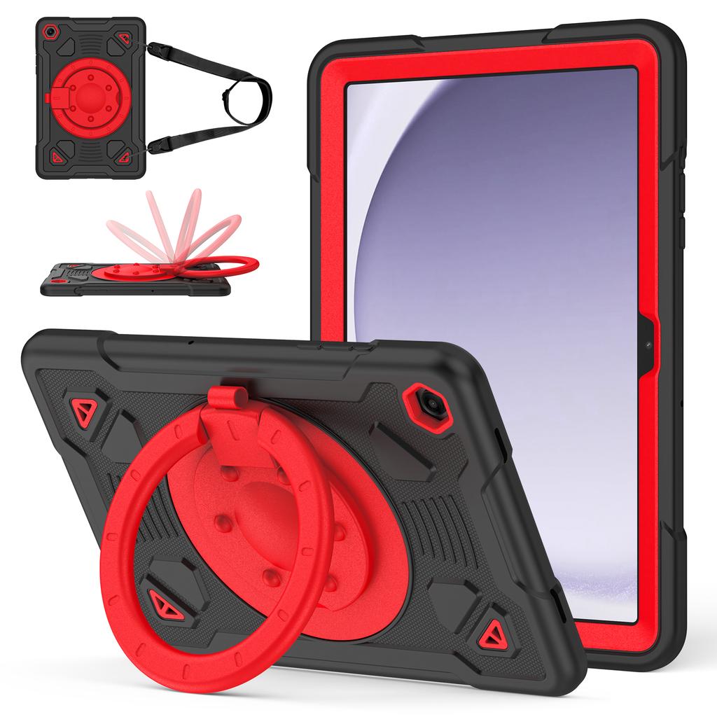 Tablet Case For Samsung Galaxy Tab A9 / Tab A11 Kickstand Space Planet PC + Silicone Tablet Cover with Shoulder Strap