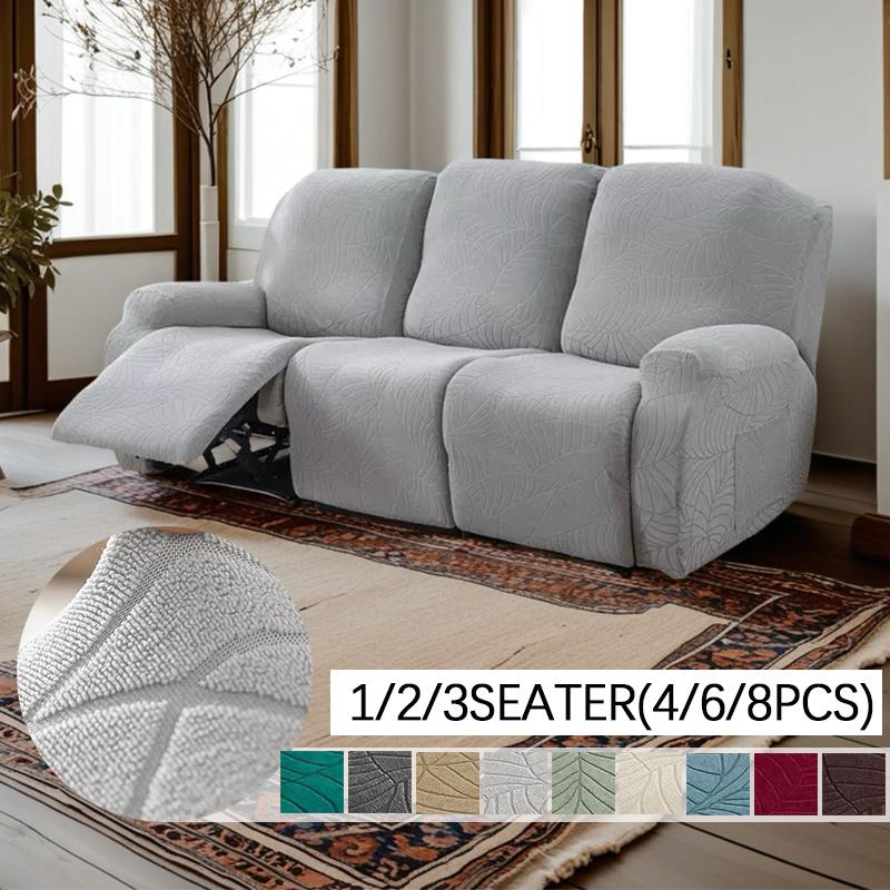 1/2/3 Seater Recliner Sofa Cover Lounge Chair Cover For Living Room Elastic Loveseat Couch Cover Stretch Armchair Slipcovers