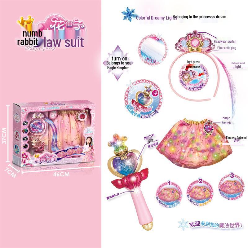 LED Light-Up Fairy Princess Wand with Music - Magical Toy for Girls