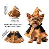 Halloween Pet Costume Cat Pumpkin Cloak Wizard Hat Set Fun Wizard Printing Craft Festive Atmosphere Party Dressing Photography
