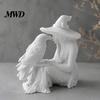 Unique Halloween Gift 3D Printed Witch Statue, Gothic And Raven Sculpture, Retro Style Room Decor Mystical Figurine for Home Desktop Shelf Mantel