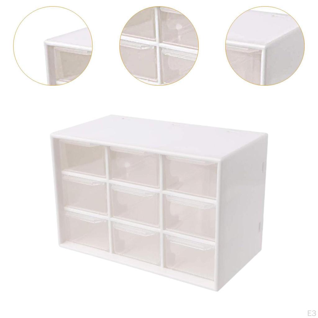 Craft Drawer Cabinet with 9 Storage Compartments for Desk Organization