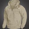Heren Herfst Winter Hoodie met Zak Koord Halve Rits Capuchon Vintage Stijl Lange Mouwen Effen Kleur Middellang Losse Casual Dagelijkse Top