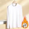 Men's Solid-color Casual High-neck Fitted Long-sleeved T-shirt, Men's Suede Warm Base Layer Top