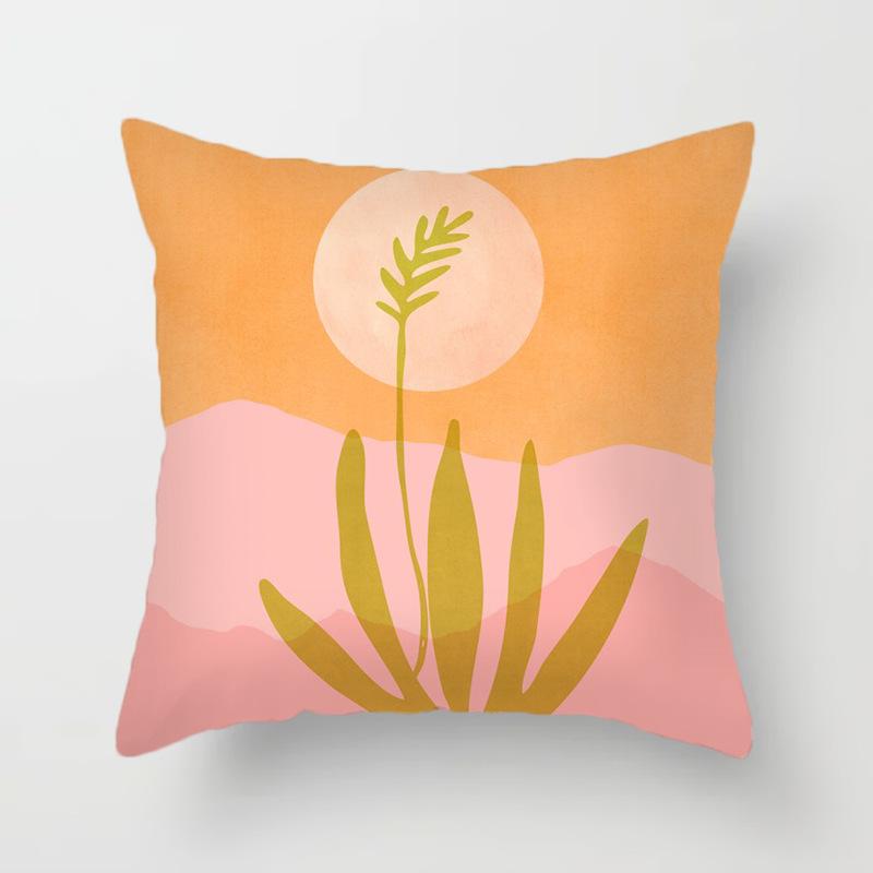 Leaf plant Sunset Print Hold pillowcase Modern landscape color hold pillowcase Home decoration fashion cushion set 45x45cm