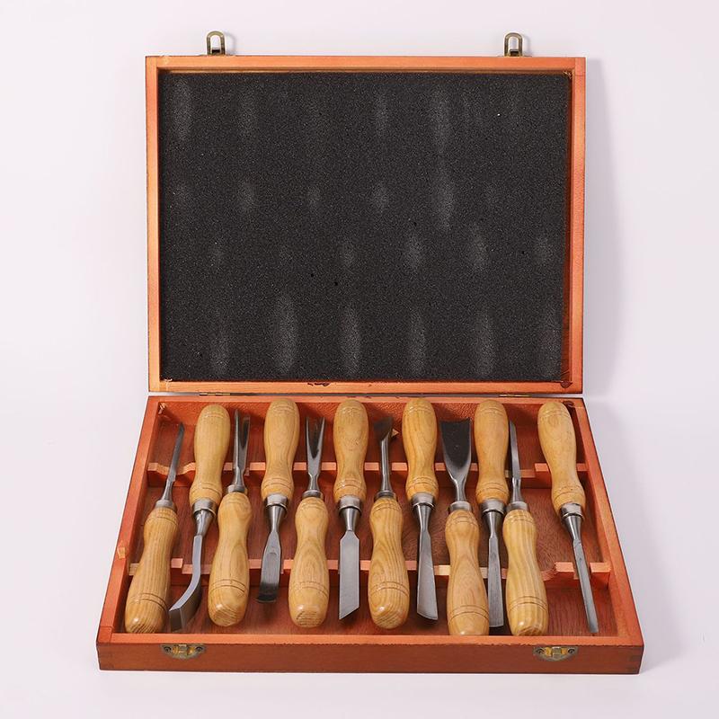 

12 PCS Wood Carving Kit Portable Woodworking Chisel Professional Durable Carpenter Woodcut Knife DIY Carving Manual Tools 12 Piece Set
