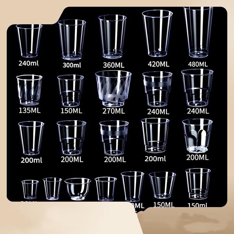 Saikouyou Einwegbecher aus transparentem Hartplastik