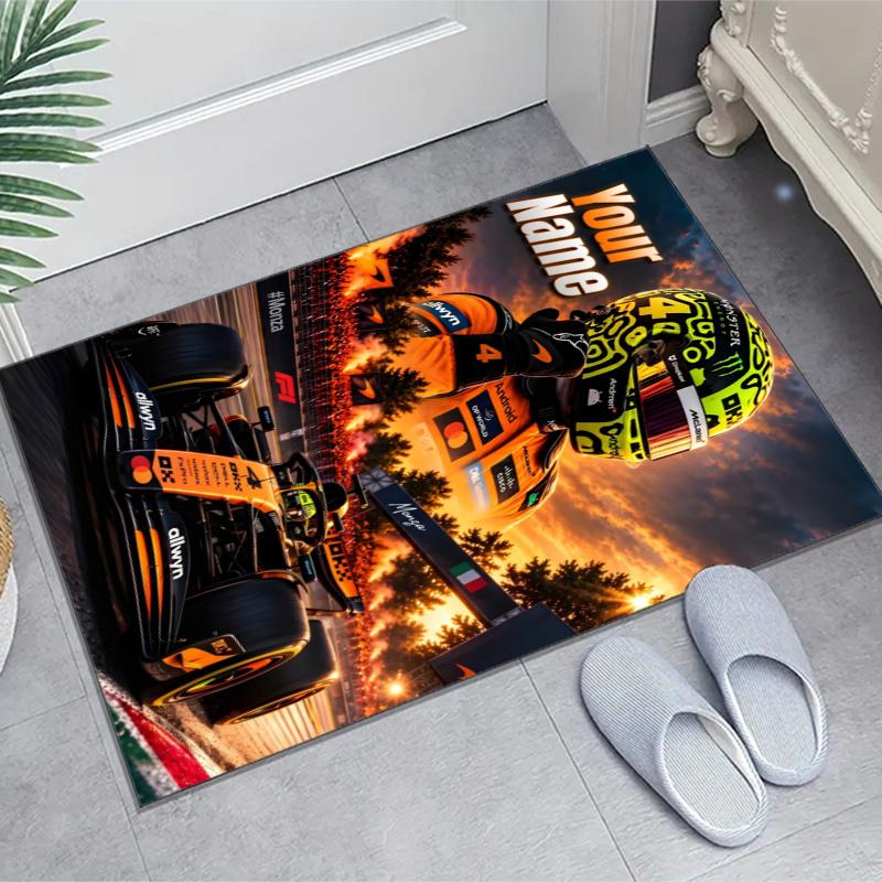 Lando Norris Design Area Rug Personalized Name- Non-Slip, Soft & Cozy Floor Mat for Living Room, Office - Indoor/Outdoor Carpet