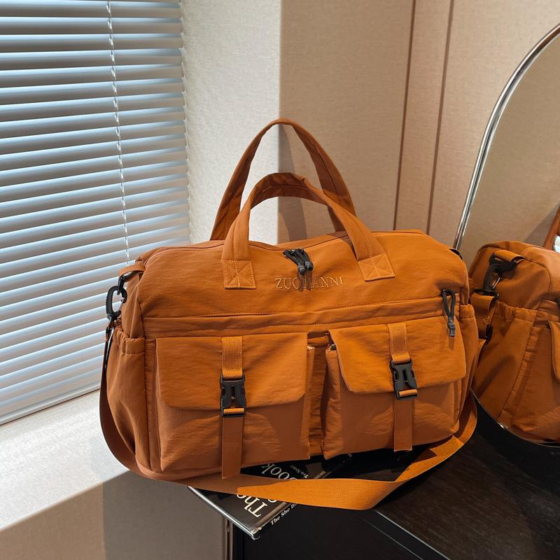 Expandable leisure travel bag, large capacity, simple and lightweight yoga fitness bag, multi-pocket handbag for short trips