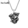 Men's Titanium Steel Punk Skull Pendant Necklace