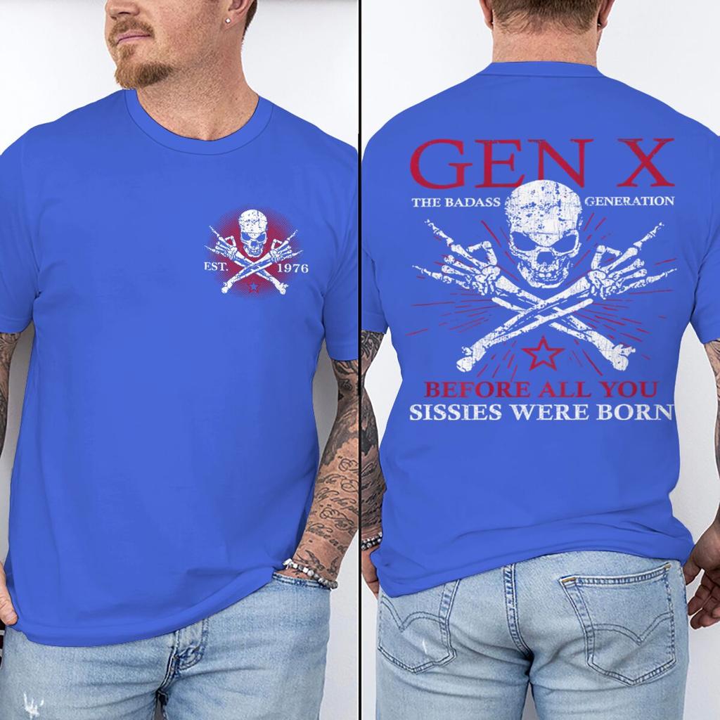Est 1976 Vintage Gen X Magliette Grafiche Unisex Unisex Divertenti Stampa Generazione X Top Manica Corta Girocollo Maschile Streetwear