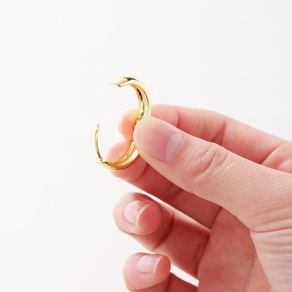 14K 18K Gold Plated Round Circle Gold Plated Hoop Earrings For Women Korean Fashion Ring Earrings Jewelry Accessories