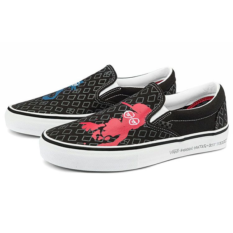 Vans Krooked x Skate Slip-On Natas For Ray Barbee Unisex Sneakers Black VN0A5FCAAPM