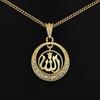 Heren Dames Mode Moslim Allah Hanger Gouden Toon Ketting Ketting Sieraden