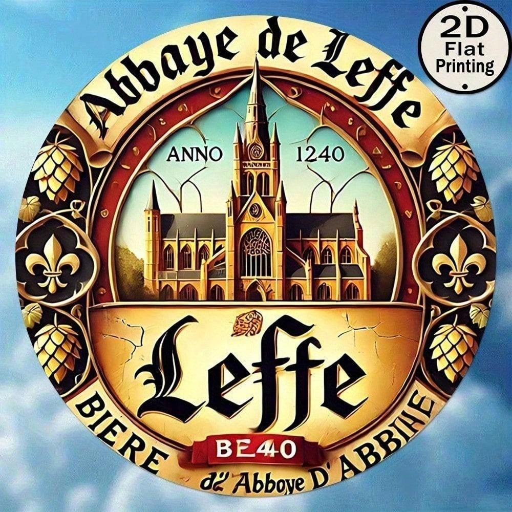 

Vintage Leffe Beer Metal Round Wall Sign 8 Inch Retro Tin Plaque Home Bar Pub Decor