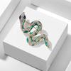 Minimalist Rhinestone Collar Pins Animal Snake Lapel Pin Temperament Zodiac Snake Brooch  Office