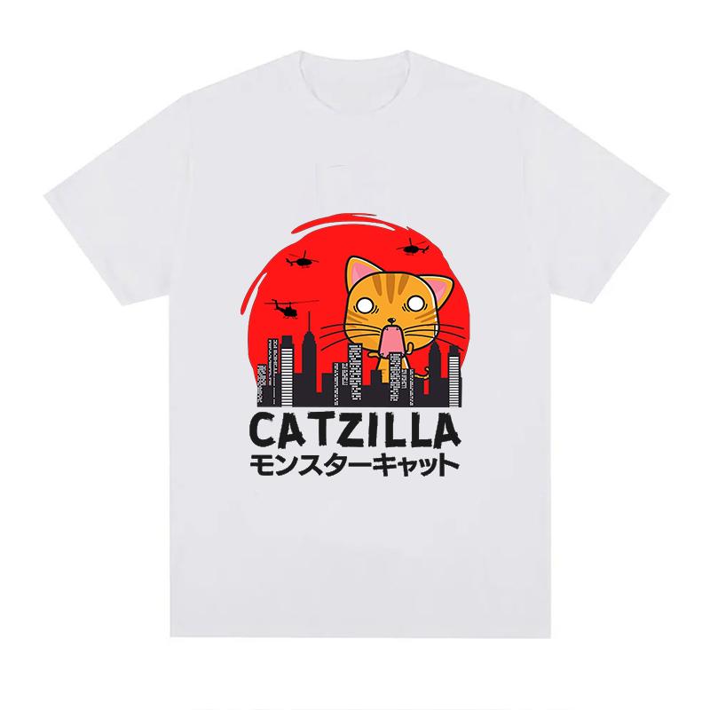 Catzilla Tshirt Unisex Unisex Plus Size Fashion Oversized Breathable Oneck Casual Streetwear Harajuku Summer Unisex Tees
