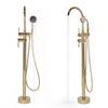 Freestanding Bathtub Faucet Tub Filler Faucets Chrome Floor Mounted Brass Bathroom Faucets with Handheld Shower