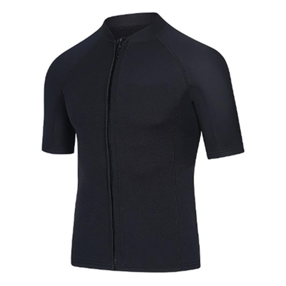 Split Shorty Wetsuit Top Jacket Short Sleeve Shirt 3 Layers Fabrics Front Zipper Wet Suit For Swimming Surfing Snorkeling Kayaking Scuba Diving