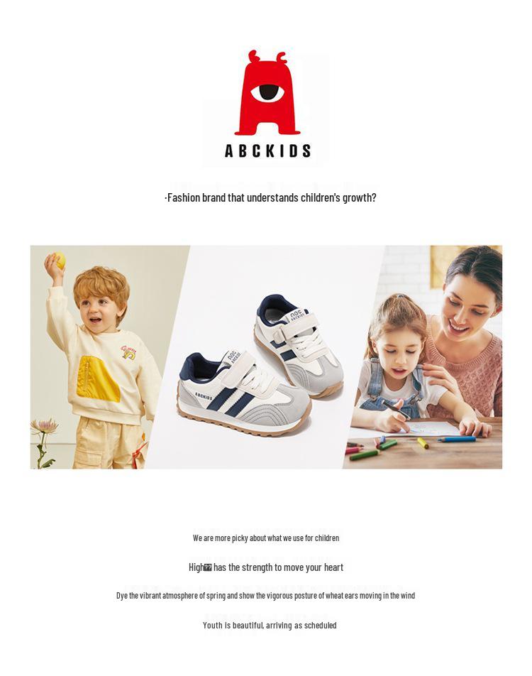 ABCkids5937 Kids' Velcro Sneakers - Spring/Autumn 2025 Collection, Soft Sole Casual Skate Shoes for Boys & Girls