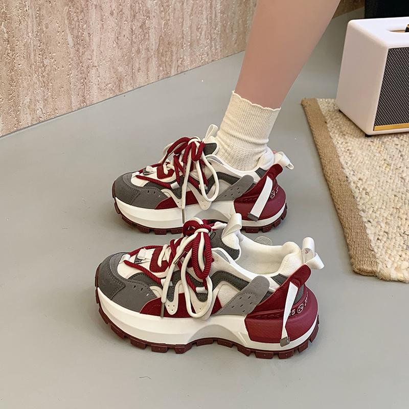 Fashion 2025Women's Casual Shoes Thick Sole Platform Chunky Sneakers Trendy Daddy Shoes Sports Walking Shoes