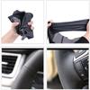 For Renault Laguna 3 Latitude Renault Samsung SM5 SM7 2009-2018 Hand-stitched Black  Leather Car Steering Wheel Cover