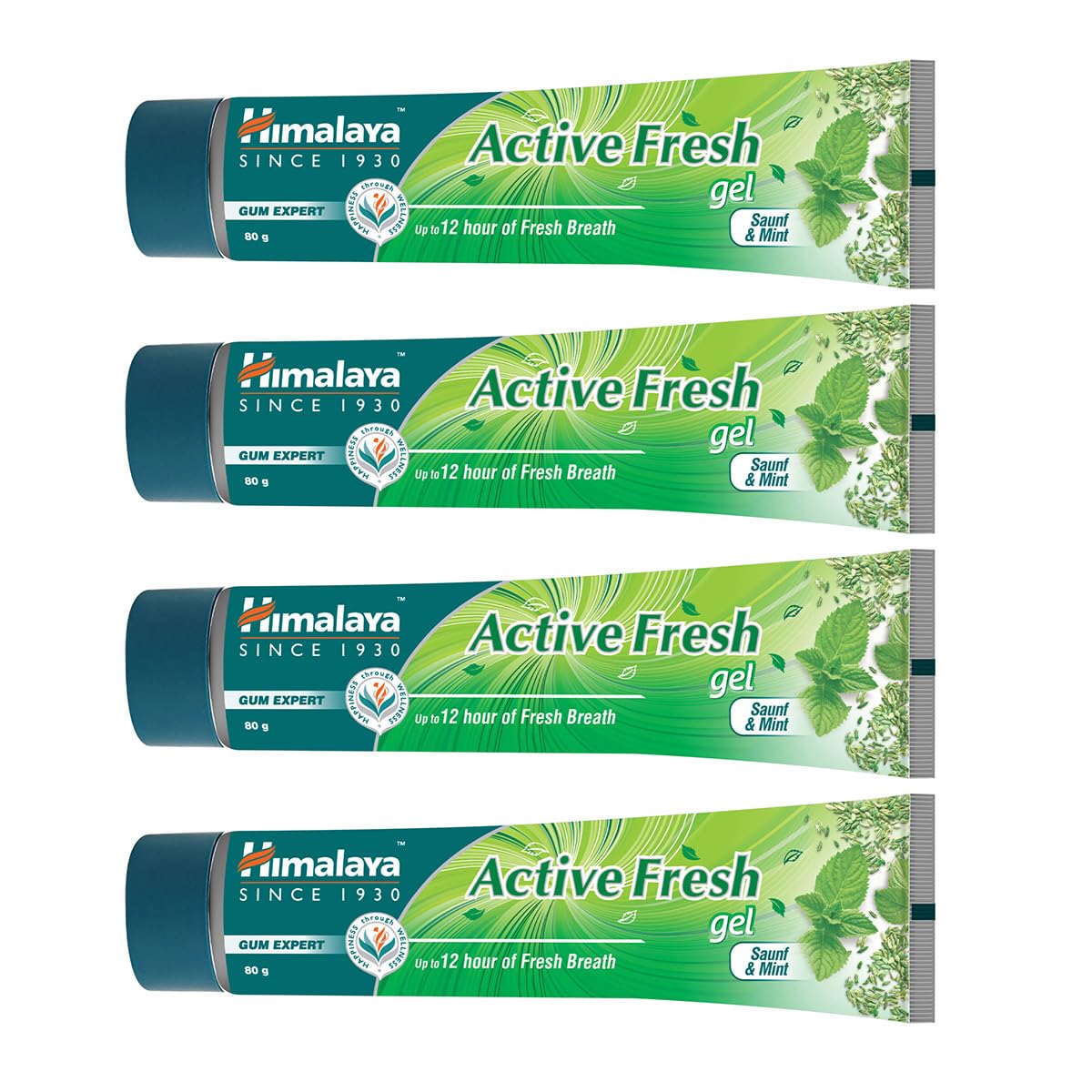 

Himalaya Активная Свежесть Многофункциональный Гель Зубная Паста 80Г Упаковка из 4 Штук Травяной Уход за Полостью Рта Для Свежего Дыхания Здоровья Десен Ежедневное Использование