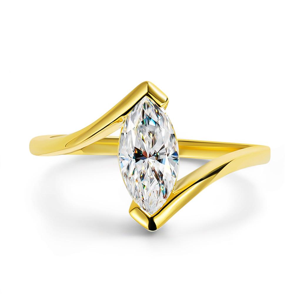 1 Karat Marquise Schliff Moissanit Verlobungsring für Damen Kupfer18 Karat Vergoldet Solitär Diamantring Eheringe Schmuck 8 beige