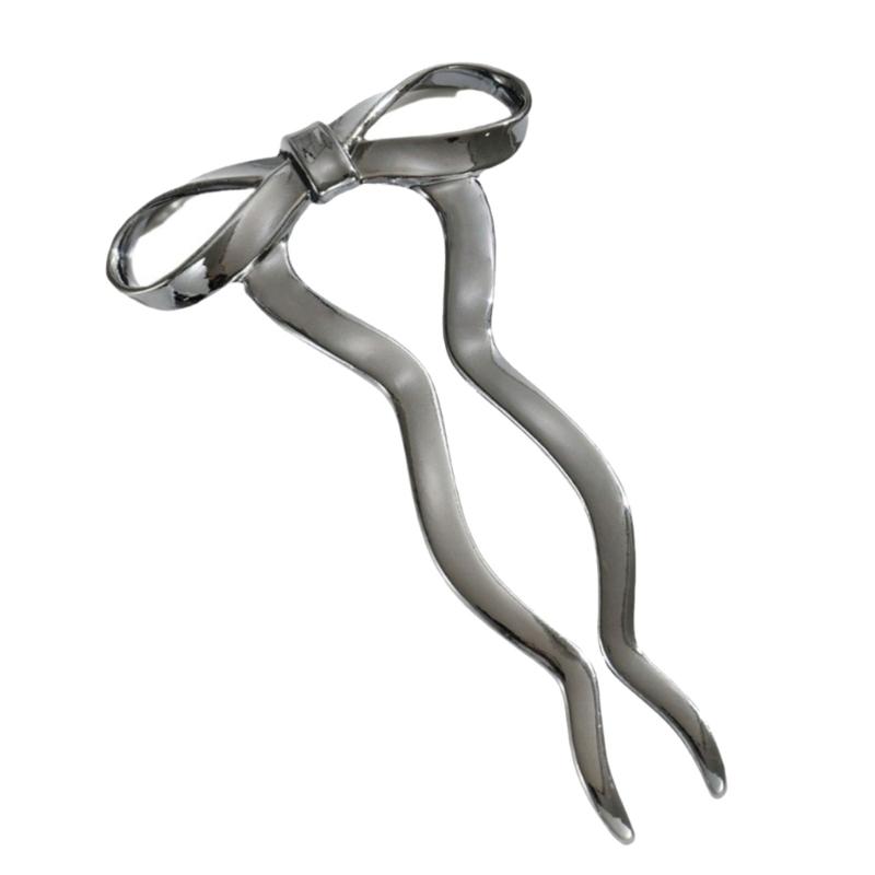 

Large Shape Hair Pin Women Bows Styles Hair Sticks Vintage Stylish Hair Bun for Modern Outfits чёрный