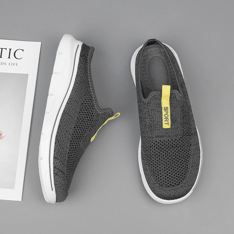 Fashion Big Size 48 Summer Men Women Half Shoes Slippers Slip On Casual Shoes Mesh Breathable Soft Comfortable Zapatillas Hombre Male