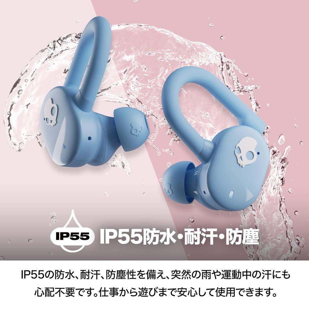 Official Skullcandy Store Push Play Active Wireless Earbuds, Bluetooth 5.3 with Mic, 34 Hours of Playtime, Fast Charging, IP55 Waterproof, and