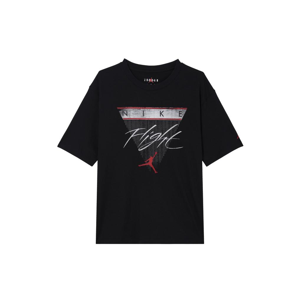 Jordan Letter Logo Round Neck Casual Short Sleeve Drop Shoulder T-Shirt Women T-Shirt Black FQ3241-010