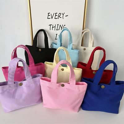 New Solid Color Canvas Handbags for Women Portable Bento Bag Large Capacity Storage Bag Shopping Handbag Key Wallet Phone Pouch
