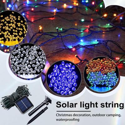 Guirnalda de luces LED con 8 modos de energía solar para exteriores, resistente al agua, para decoración de fiestas en el jardín y Navidad