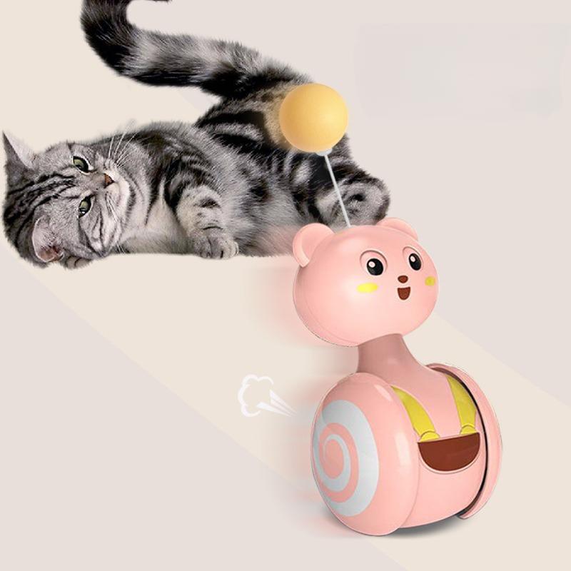 Self-Moving Cat Toy Colorful Feather Cat Teaser Toy Wobble Toy Indoor Interactive Play for Kitten Fun Activity Pet Home Supplies