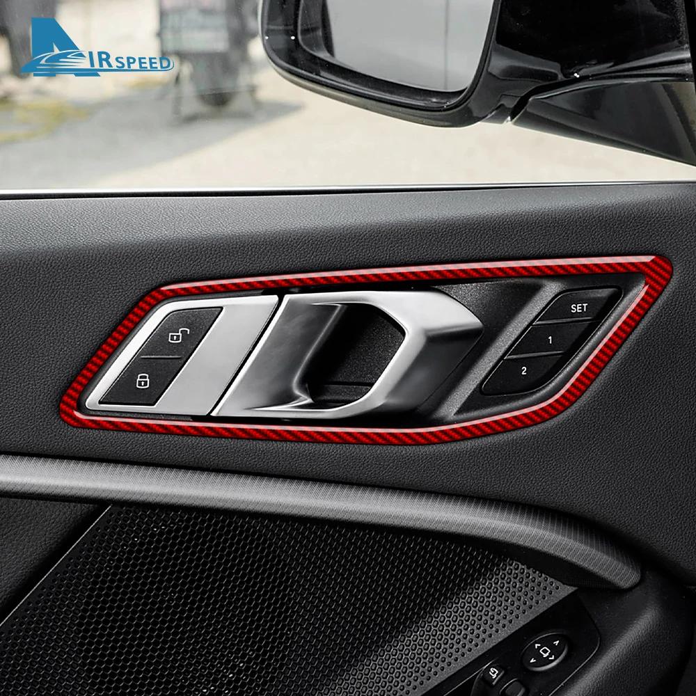 Carbon Fiber Car Interior Door Handle Cover Trim for BMW 1 2 Series F40 F44 2020 2024 Door Stickers Accessories Car Styling