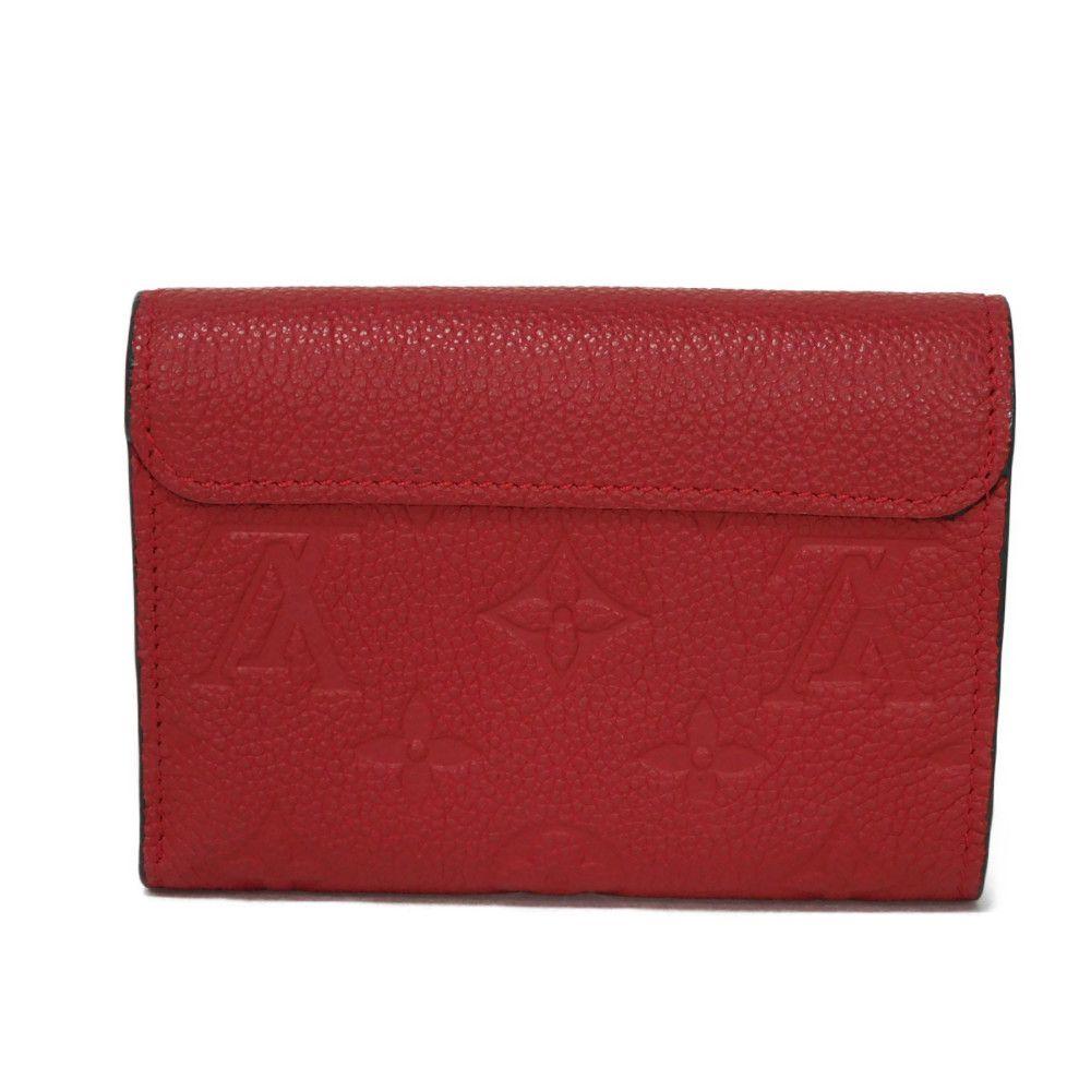 Used 12564 Portefeiulle Pont Neuf Compact M62185 7942 LV logo flower embossed Monogram Empreinte Series unisex from