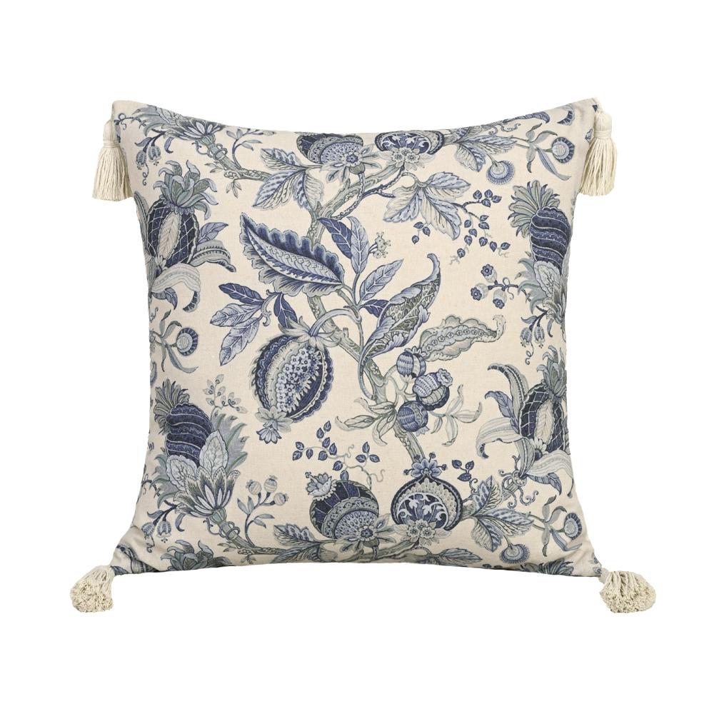 BUYNOW 1PC European Style Floral Printed Cute Tassel Decor Cushion Cover Soft Pillowcase For Couch Bedroom Living Room Decor 45x45cm