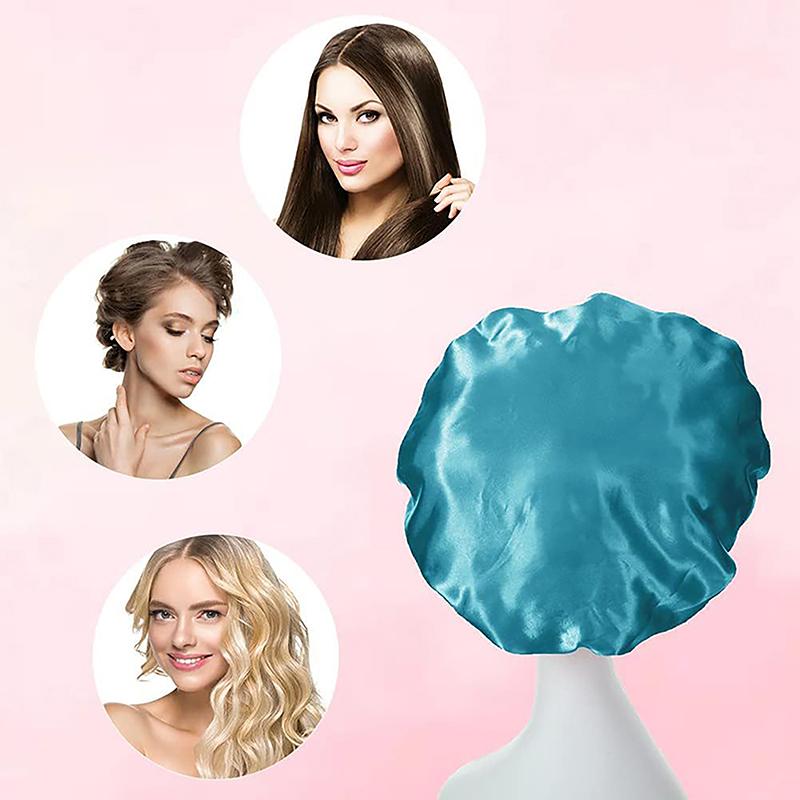 Beauty And Hair Care Cap Large Satin Bonnet Cap Silky Bonnet For Women Sleep Cap High Elastic Postpartum Bath Cap