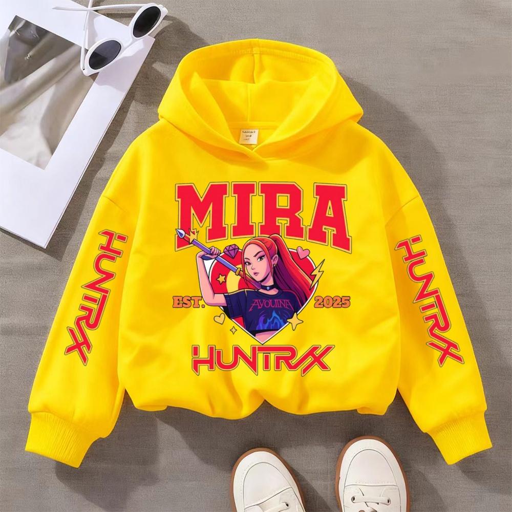 KPop Demon Hunters Print Hooded Sweatshirt - Fashionable Autumn/winter Children's Boys and Girls Casual Pullover Hooded